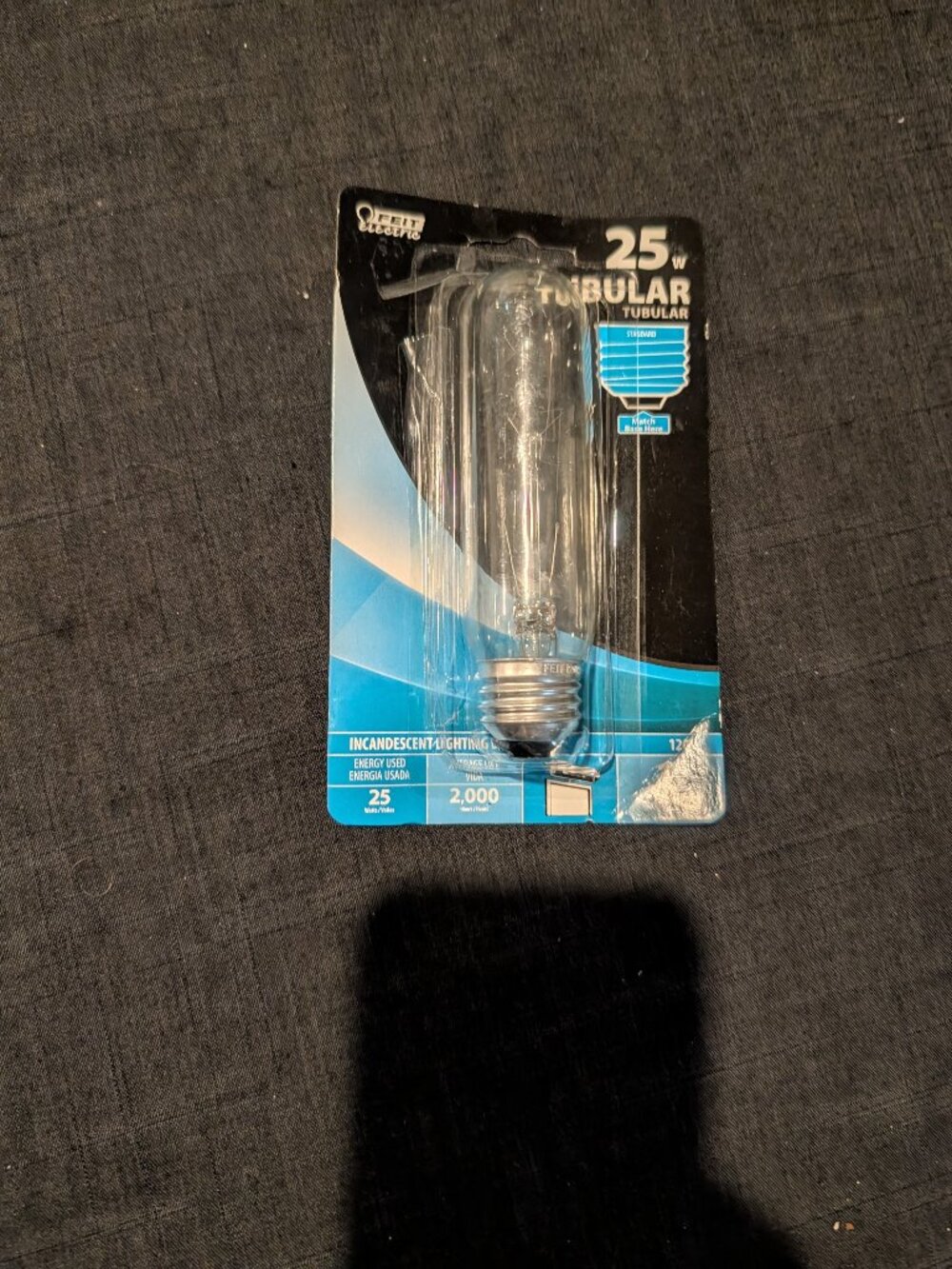 Feit Electric 25W Tubular Light Bulb T10 Clear Standard Base NIP